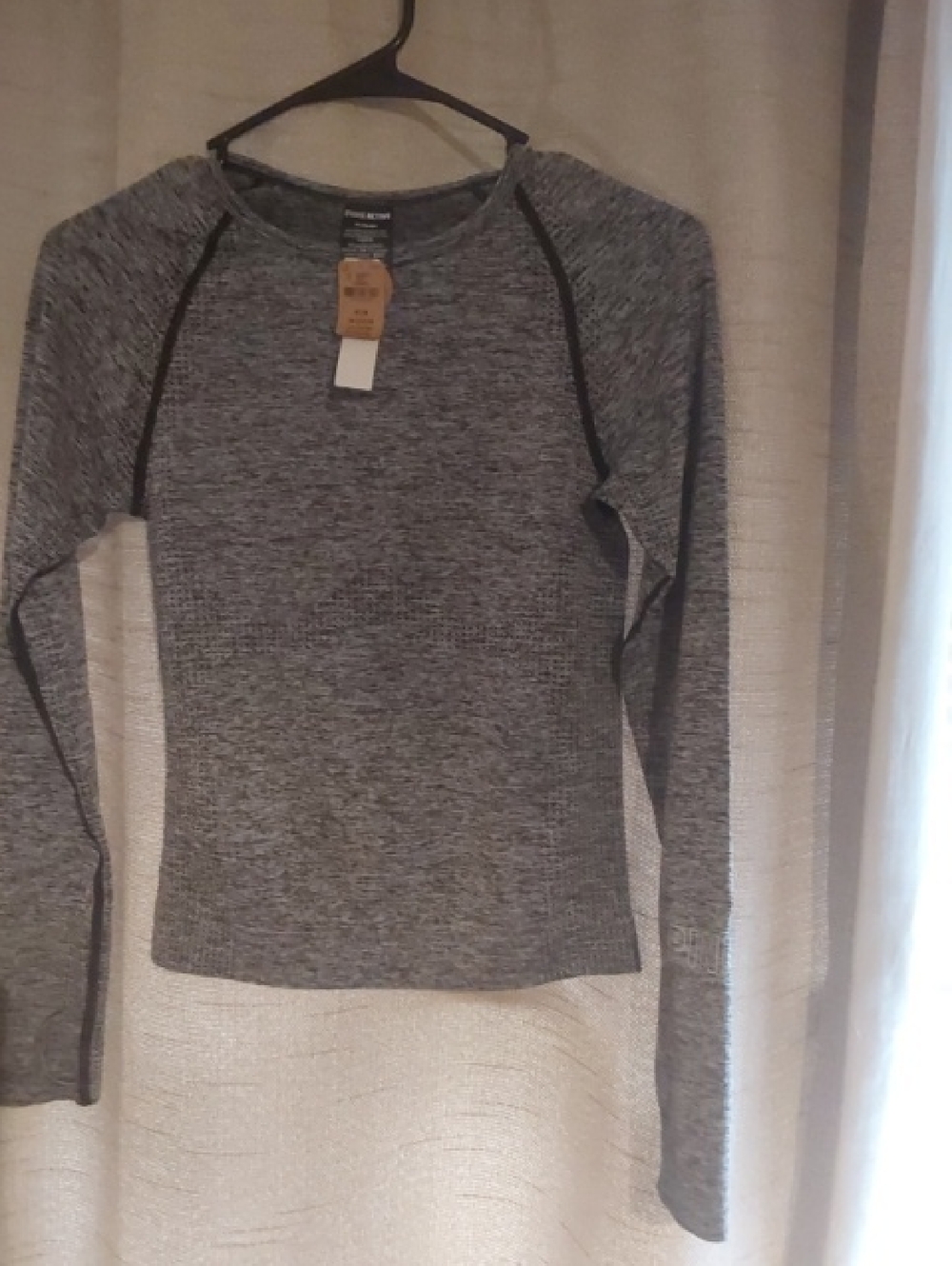 Active PINK heathered Grey Work Out Top!!!!
